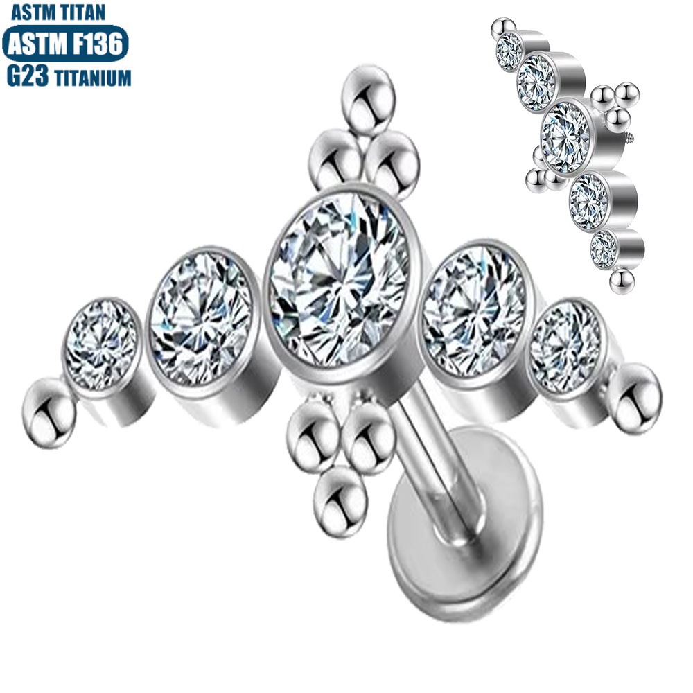 Labret stud lip piercing jewelry styling detail