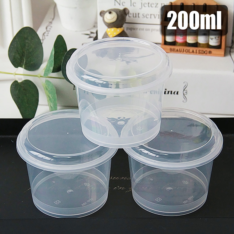 200ml transparent circular Plastic Slim Blistering Crystal Mud Ultralight clay Storage box Jar glass