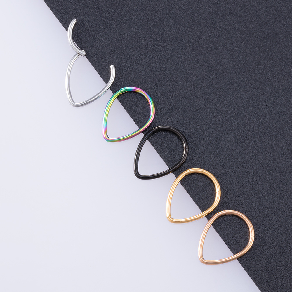 Simple Style Solid Color Stainless Steel Nose Ring 1 Piece