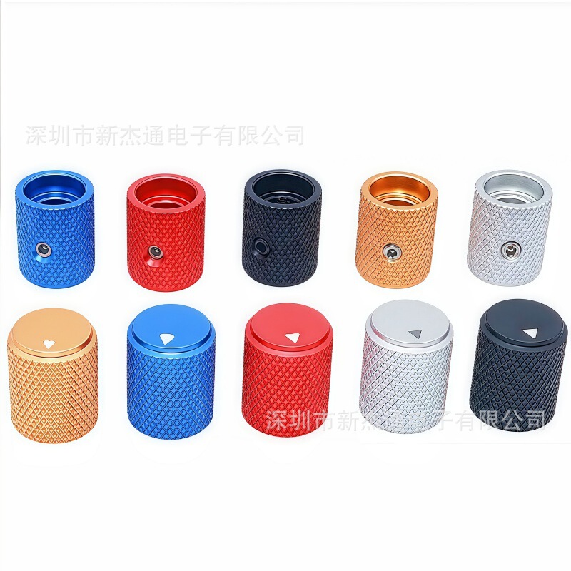 All-Aluminum Solid Knob Matte Sandblasted Knurled Diameter 12.5mm Height 15mm Inner Hole 6 Potentiometer Knob Cap