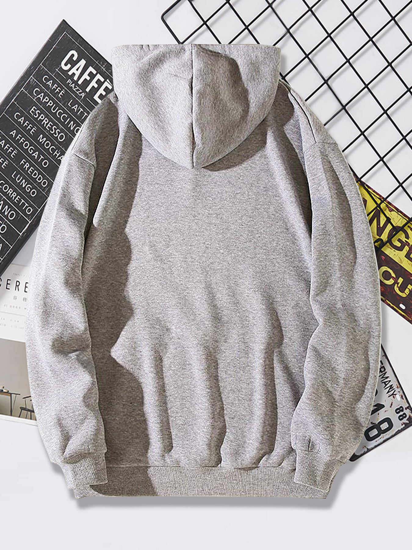 Lös sweatshirt med fleecetryck för kvinnor_voghion.com