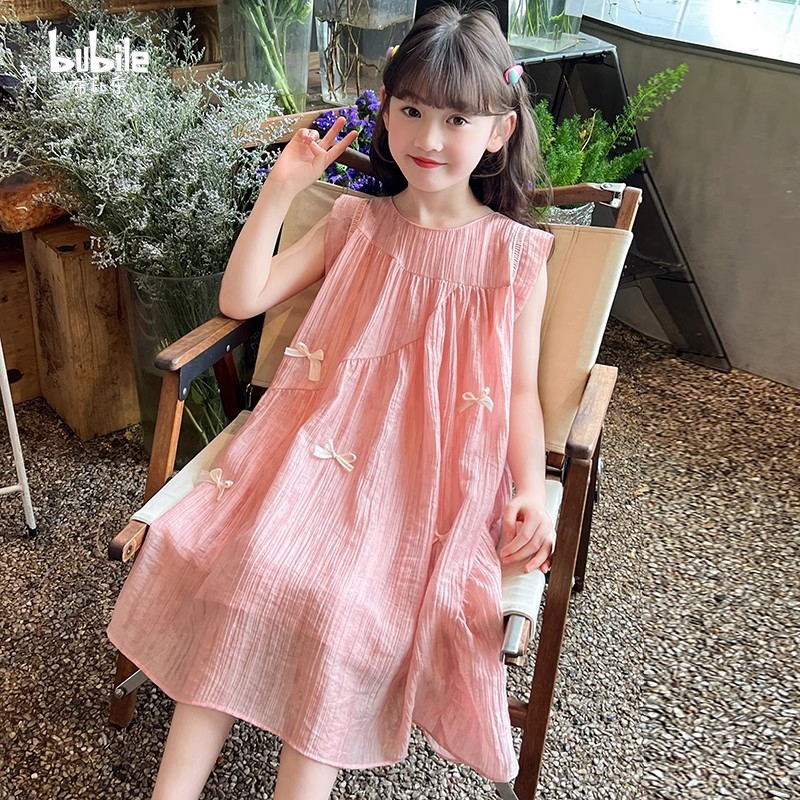 Girls Dress Summer 2025 New Children's Summer Dress Girls Fashionable Princess Dress Big Children's Vest Dress Summer