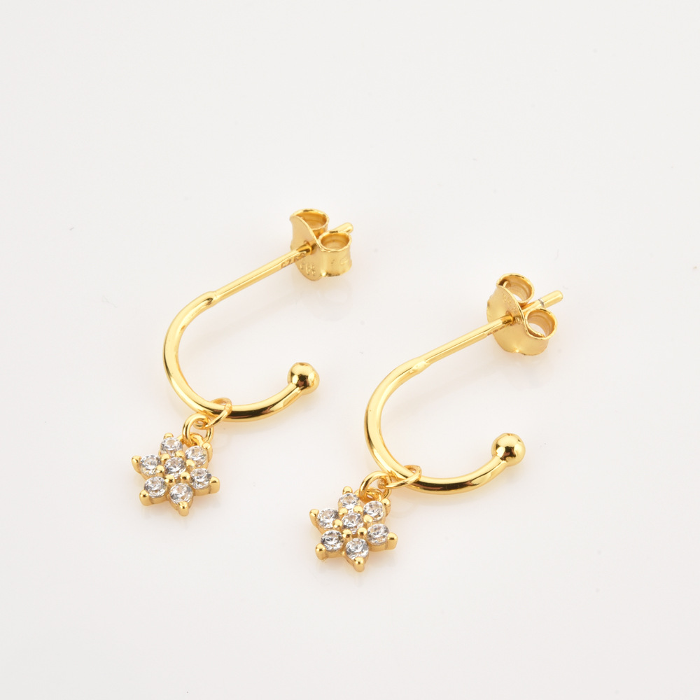 Drop Earrings Classification 1 Pair 925 Sterling Silver Zircon Smile Face Planet Drop Earrings