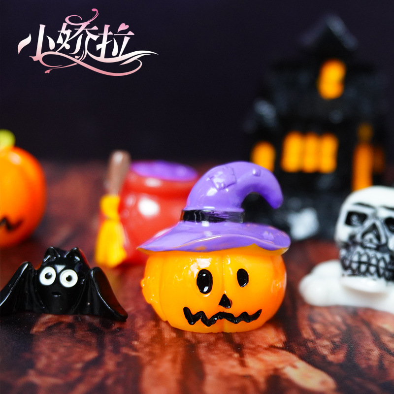 Nueva decoración transfronteriza Halloween calabaza fantasma calabaza mágica sombrero fantasma pequeña decoración micropaisaje paisajismo