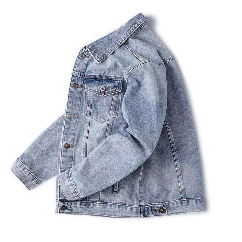 Spring and Autumn Versatile Men's Denim Jacket Ins Trendy Brand Loose Plus Size Work Jacket Denim Coat Wholesale