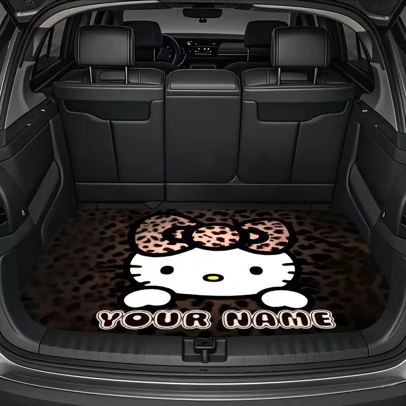 temu Amazon Cute Hello Kitty Car Trunk Crystal Velvet Floor Mat Dustproof, Non-Slip, Dirt-Resistant Mat for Dropshipping