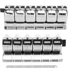 连体6单元手动计数器机械不锈钢手按四位数金属计数器