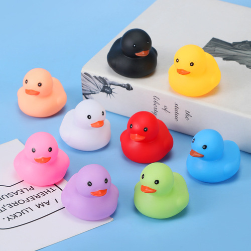 Playful Water Sound Yellow Duck Baby Bath Toy Yellow Duck Set Squeezable Parent-Child Ducks Children Baby Duck