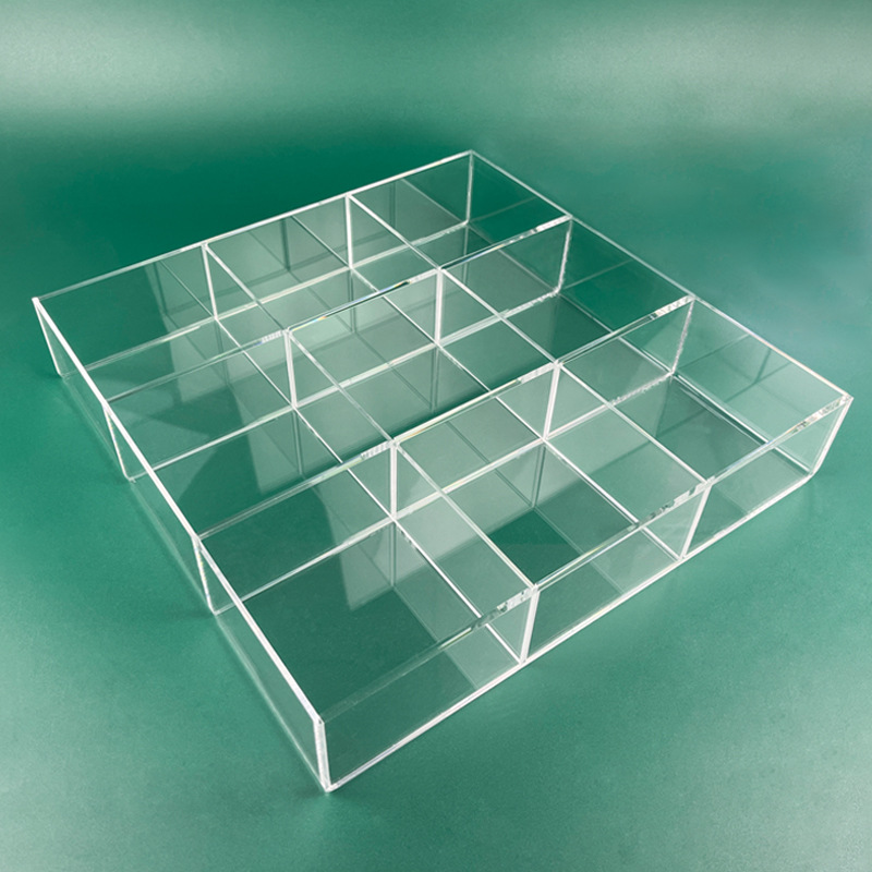 卸売りアクリル厳選収納ケースデスクトップ正方形ジュエリー化粧品ネイルアート九宮格収納ケース透明