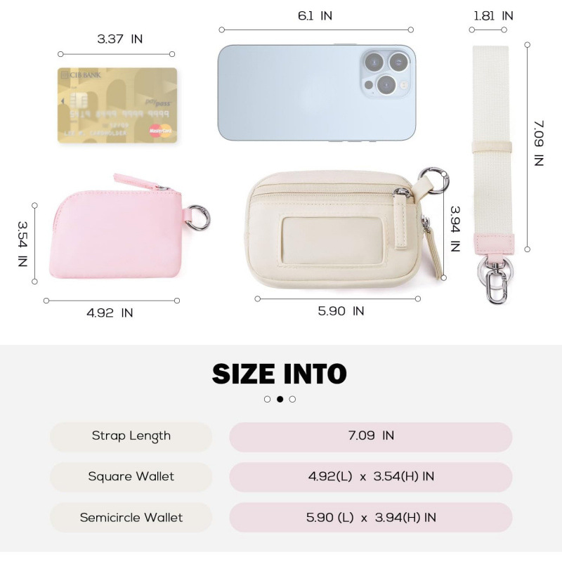 Nuevo cross-border impermeable nylon ultra ligero damas simple bolso de cambio de mano 2 - en - 1 anti-perdida de tarjetas llavero