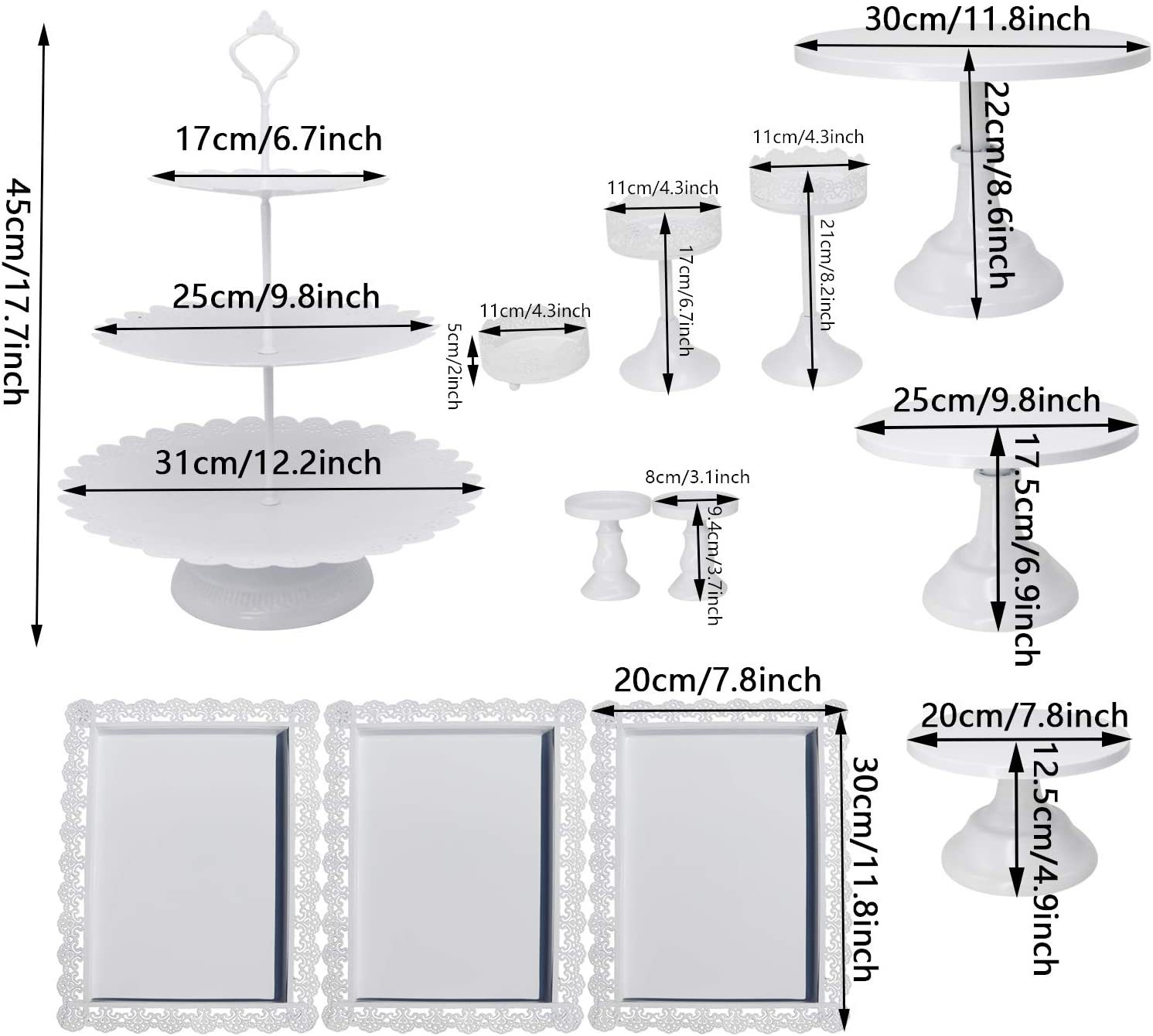 Estante de pastel europeo de hierro forjado conjunto de decoración de boda postres tienda de bocadillos estante de baile prop bandeja de pastel
