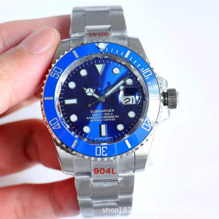 Anillo de cerámica N factory reloj fantasma de agua verde reloj mecánico completamente automático para hombre reloj fantasma de agua negro reloj luminoso resistente al agua para hombre