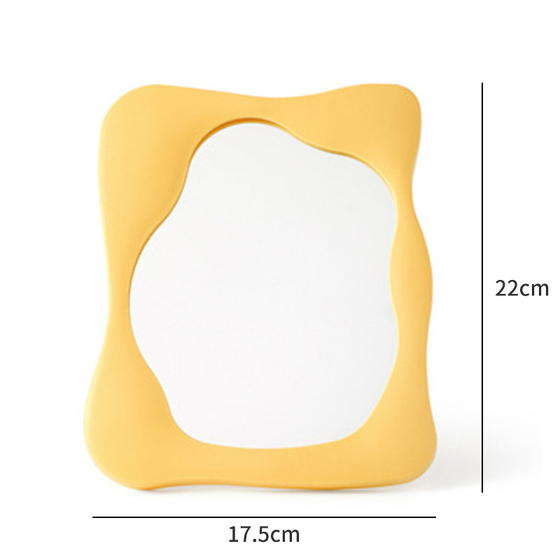 Espejo de maquillaje de escritorio ins Espejo de princesa espejo de dormitorio de estudiantes espejo plano con soporte irregular espejo portátil simple