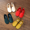 Spring children Single shoes 2021 new pattern Boy girl pinkycolor leather shoes Children baby soft sole peas shoes