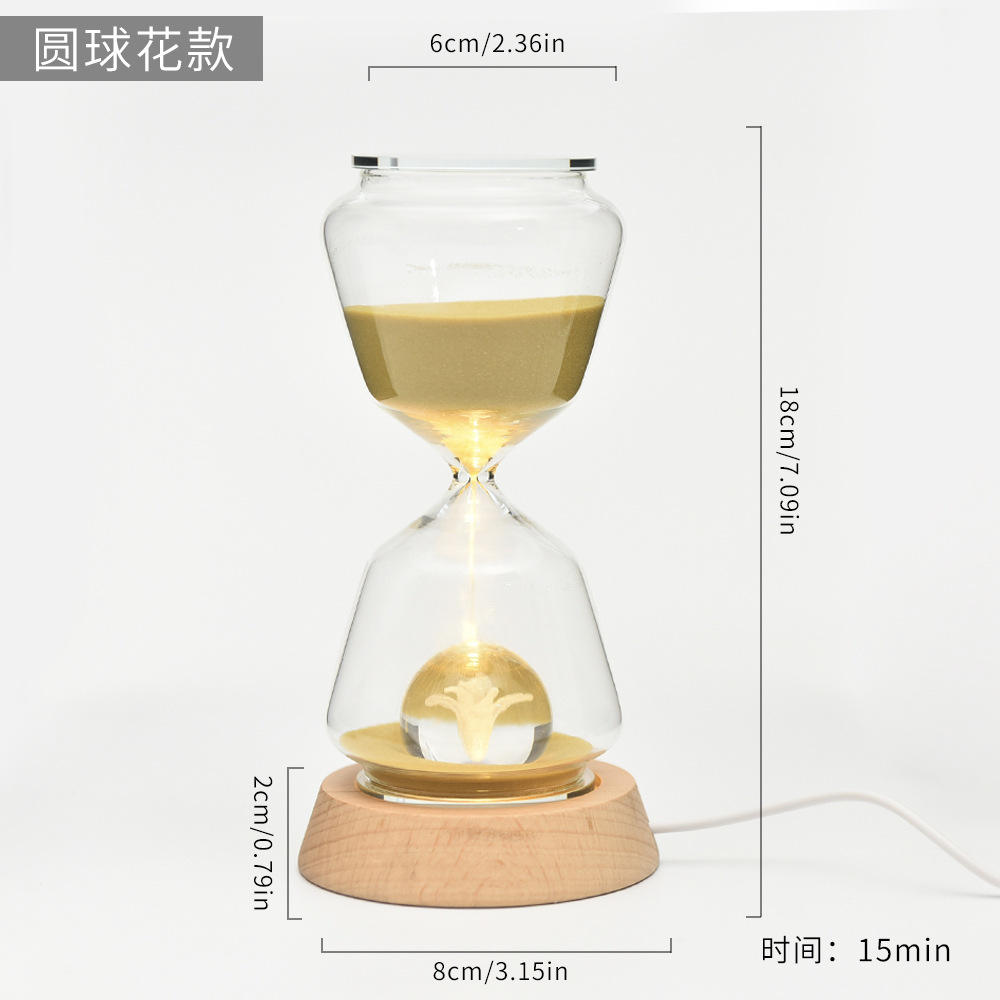 Reloj de arena creativo de 15 minutos animal reloj de arena temporizador estereoscópico decoración del hogar iluminante reloj de arena luz de noche image 9