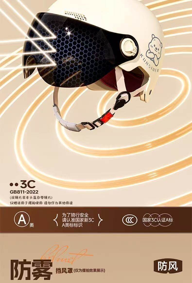 New National Standard Electric Vehicle Helmet for Men and Women, Electric Motorcycle Safety Helmet, Summer Half Helmet, Universal for All Seasons, Electric Scooter Helmet