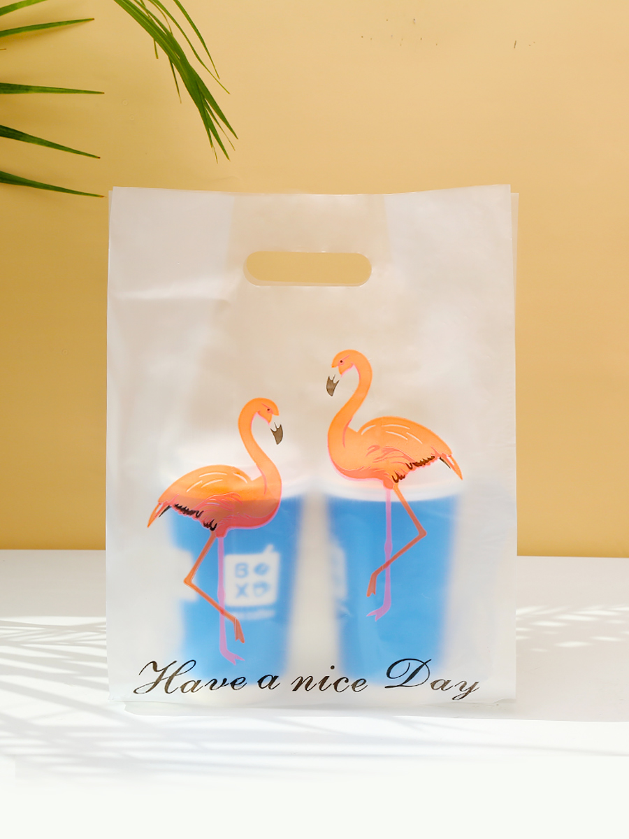 Bagos de postres horneados grandes y medianos, ensalada, pan, comida y bebida para llevar, embalaje de plástico, bolsas de goma de mano