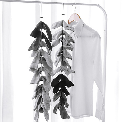 Wholesale dormitory household adjustable lazy socks drying artifact portable windproof non-falling plastic clothesline