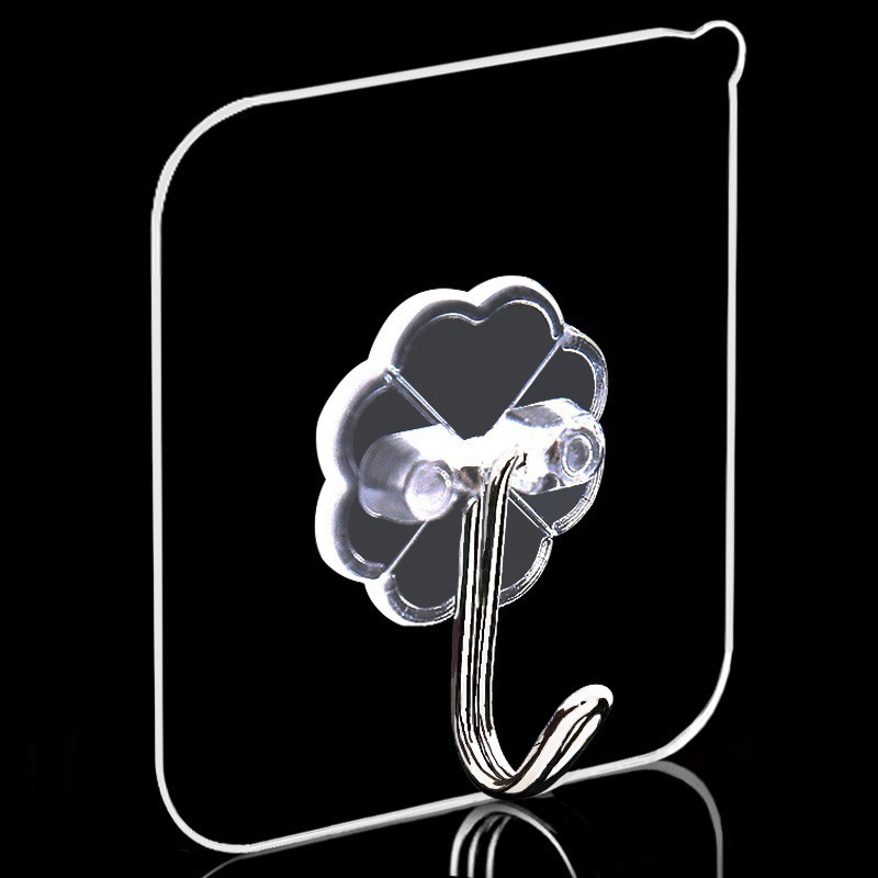 Gancho adhesivo transparente sin clavos que no deja marcas, resistente al agua, a prueba de humedad, gancho de pared adhesivo de alta carga