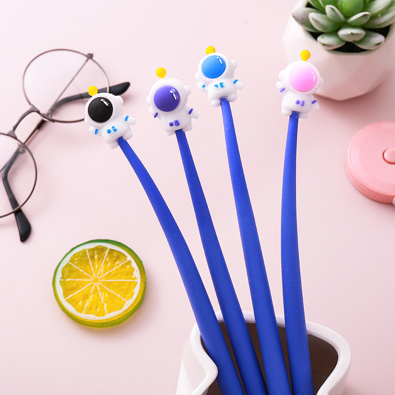 El astronauta agita el bolígrafo musical creativo papelería estudiante herramienta de escritura liberación de pegamento suave bolígrafo neutro bolígrafo de firma acuoso