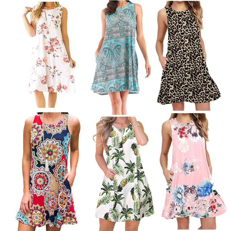 2025 Summer European and American Loose Casual Women's Floral Suspender Dress Mid-Length Skirt 3D Digital Printing Export Direct Sales 2025 Summer European and American Loose Casual Women's Floral Suspender Dress Mid-Length Skirt 3D Digital Printing Export Direct Sales