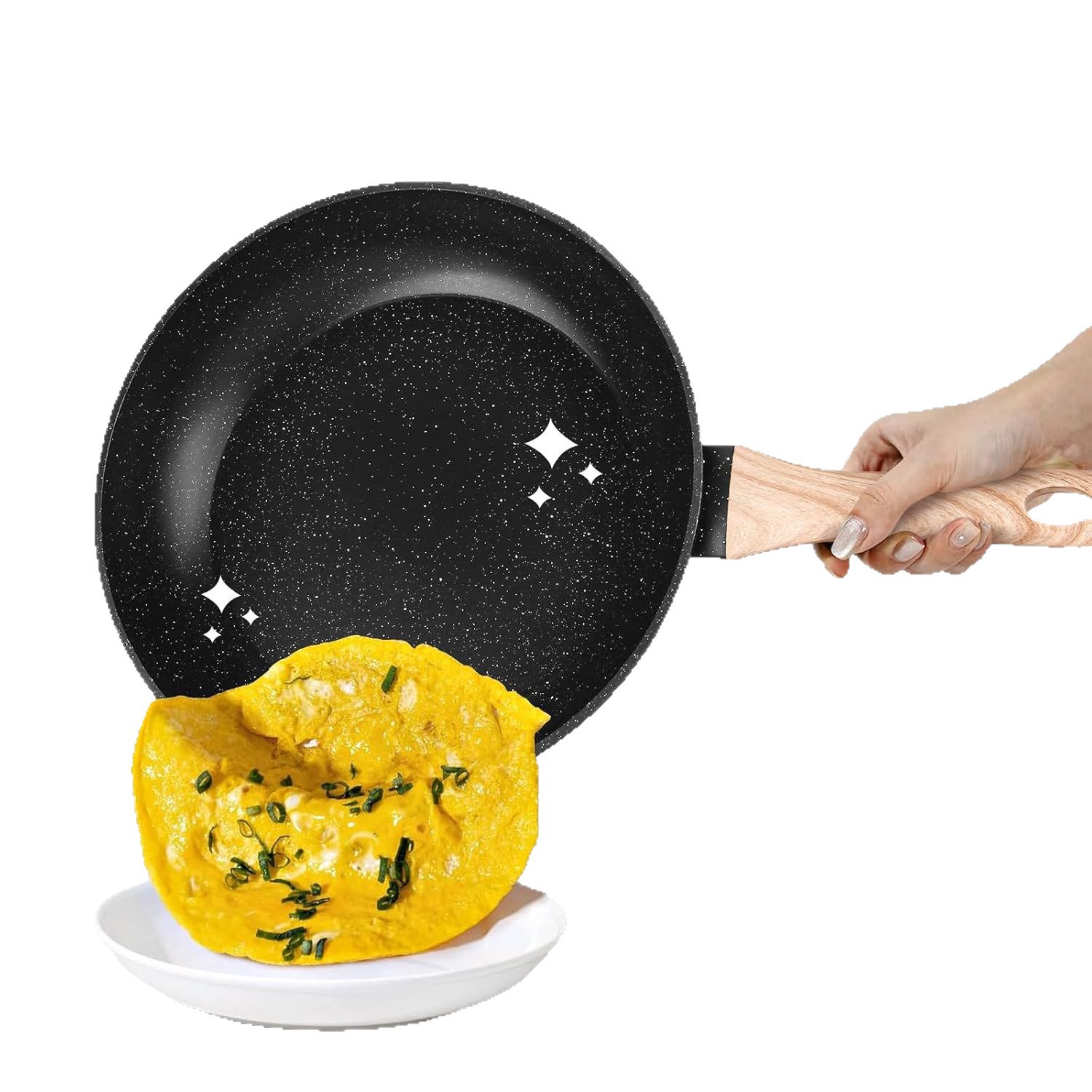 Comercio exterior transfronterizo Olla antiadherente de piedra médica Juego de ollas domésticas negras Juego de ollas para freír y wok Juego de ollas de sopa Olla de aluminio al por mayor