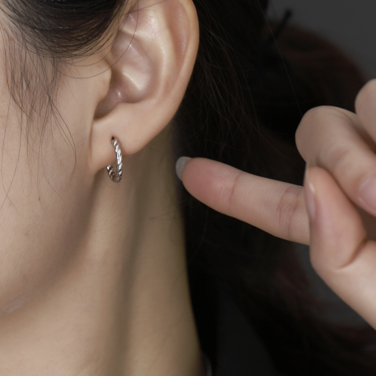 Fashion Twist Sterling Silver Plating Earrings 1 Piece