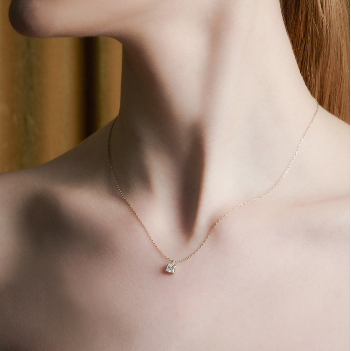 2g Weight 1 Piece 925 Sterling Silver Geometric Moissanite 925 Sterling Silver Cable Chain Pendant Necklace