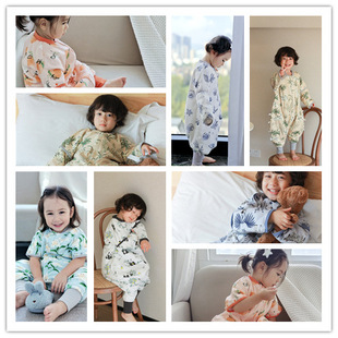 Clearance winter constant temperature children's split-leg sleeping bag baby anti-kick baby pajamas no refund no change
