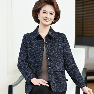 Spring and Autumn Thin Coat for Middle-aged and Elderly Women's Middle-aged Mother's Jacket Spring New Fashion Western Style Casual Short Coat