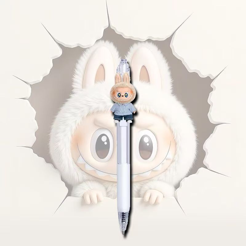 Labubu ラブブ プレスペン 速乾性 0.5mm ゲルペン 学生試験問題に必要な署名黒ペン|undefined