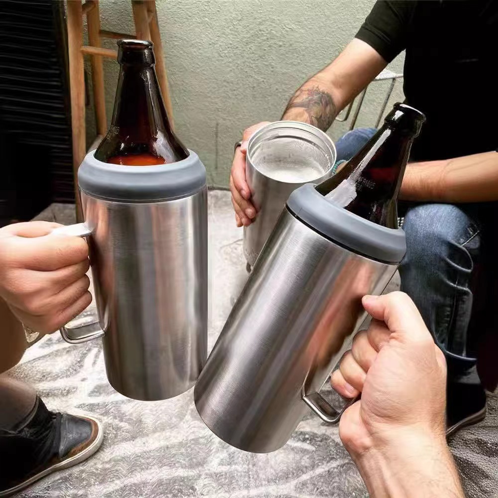 欧美直供40oz大容量啤酒罐304不锈钢冰霸杯便携带手柄保温保冷罐
