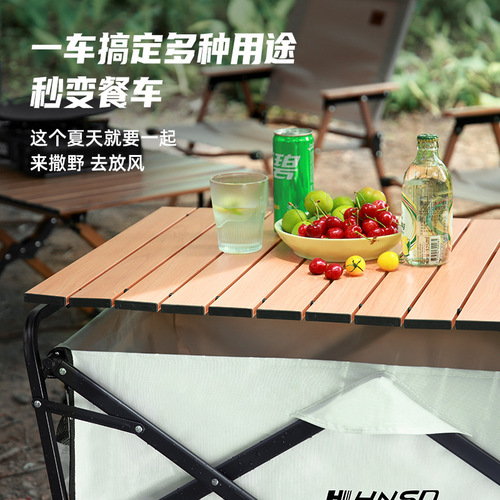 HNSD Outdoor Camper Cart, Pop-Up Stands, Camping Trailers, Folding Tables, Outdoor Camping Mini Trailers, Pull-Along Hand Carts