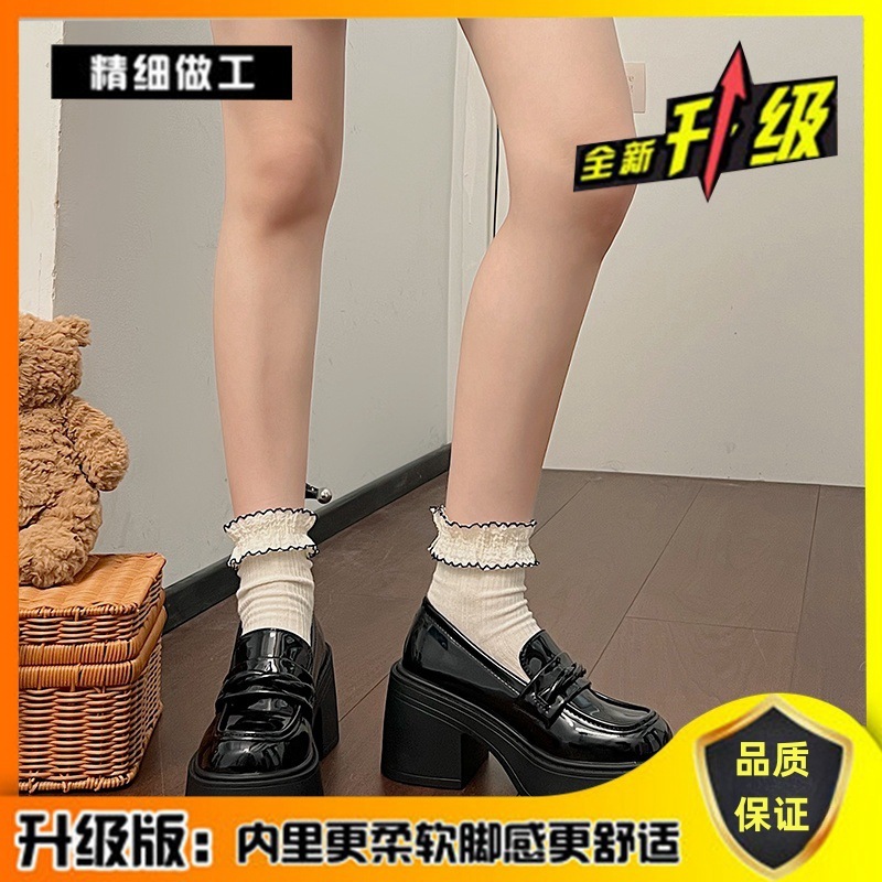 日系jk制服高跟玛丽珍小皮鞋女英伦风春季2025新款厚底增高乐福鞋|undefined