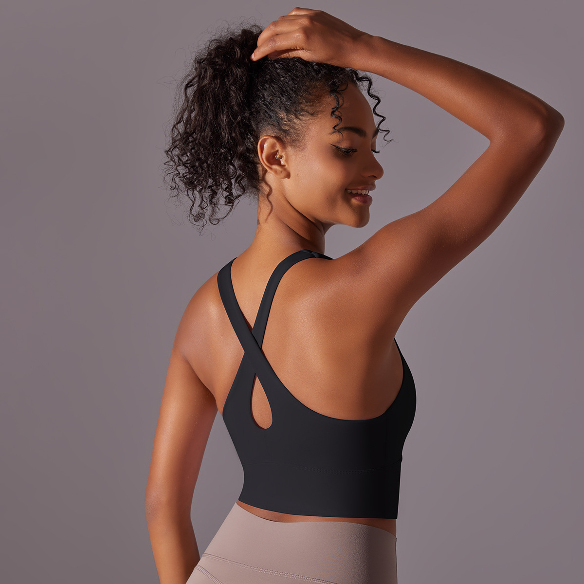 140g Weight Sleeveless Sleeve Length Nylon, Cotton Blend Fabric Type Short Top Length Halter Crisscross Tank Tops Type Fitness, Yoga Occasion Strap Neckline Solid Color Pattern Sports Style Sports Solid Color Nylon Cotton Blend Strap Active Tops Halter Crisscross Tank 46