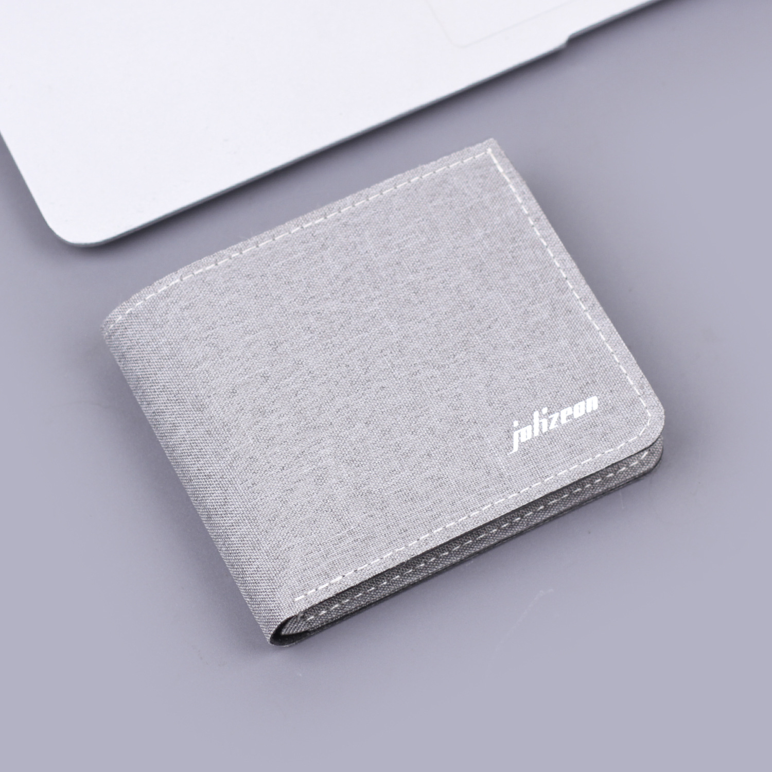 Cartera de lona de hombre cartera plegable bolso de dólar corto ultra delgado cartera de cuero de hombre doble cartera hombre