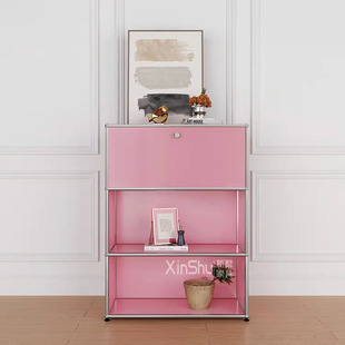 中古usm柜不锈钢小推车玄关简约文件书柜卧室化妆桌边柜客厅收纳-阿里巴巴