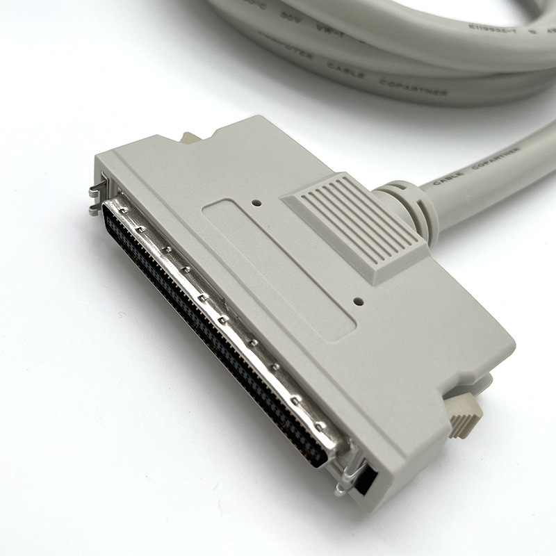 注塑式MDR100P鱼钩型卡扣连接线  公对公 1.5米 SCSI HPCN 100P线