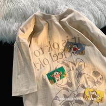 棉t恤女童短袖设计感小众中大童装宝宝夏季美式复古儿童上衣ins