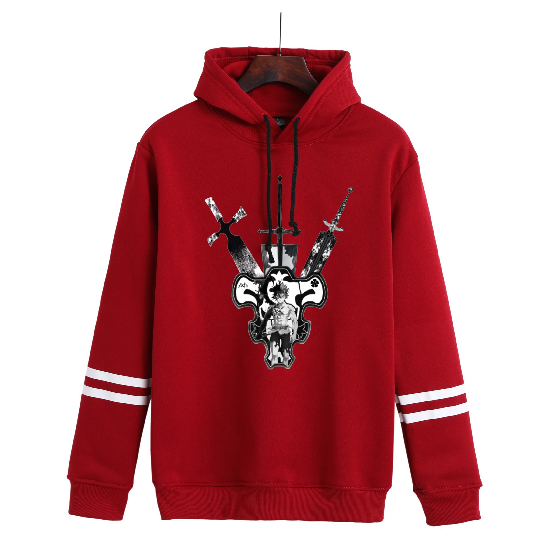 Suéter de nuevo estilo de comercio exterior, entorno de animación, suéter con capucha con estampado digital Black Clover