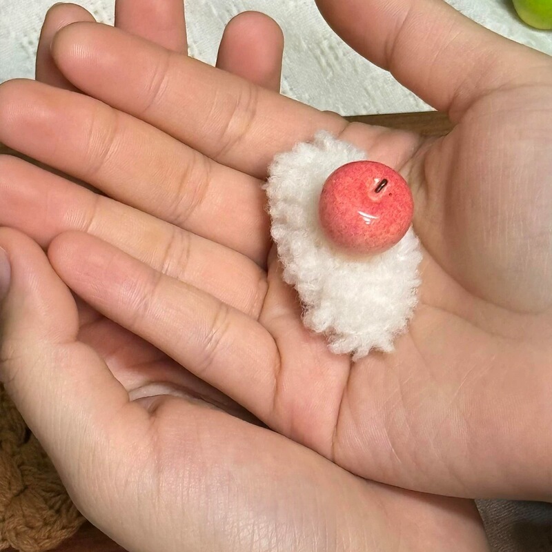 Pink Lamb Wool Cream Apple Hairpin Creative Cute Student Hairpin Christmas Hair Accessories Headdress