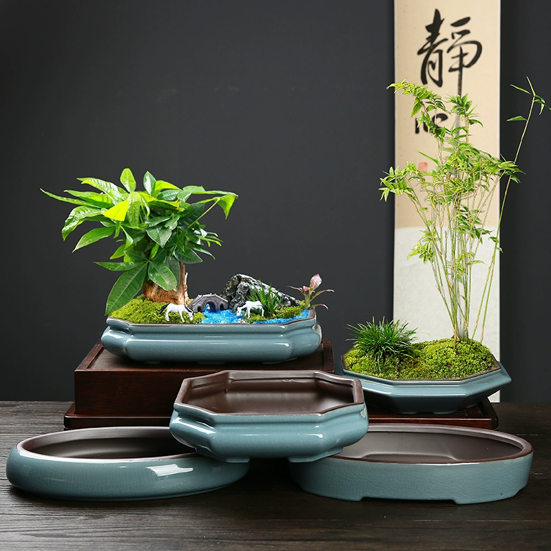 Ge Kiln фиолетовый песочный горшок с мясом с дырами, дышащая керамика