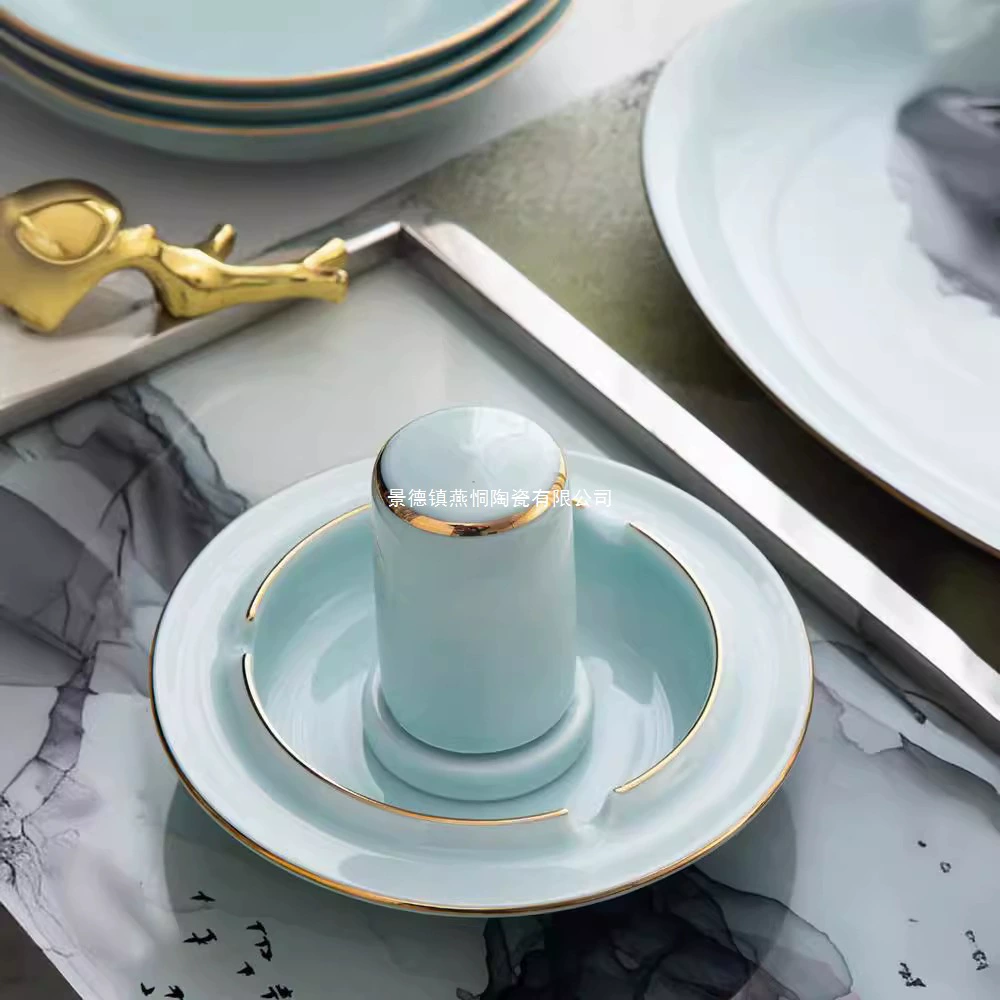 Dishes set household anti-scalding Jingdezhen Palace Phnom Penh housewarming bone china tableware plate bowl gift set without