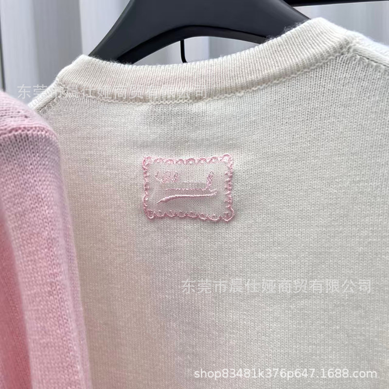 25新款小香风圆领长袖针织开衫高版本羊绒女装外套气质甜美减龄|undefined