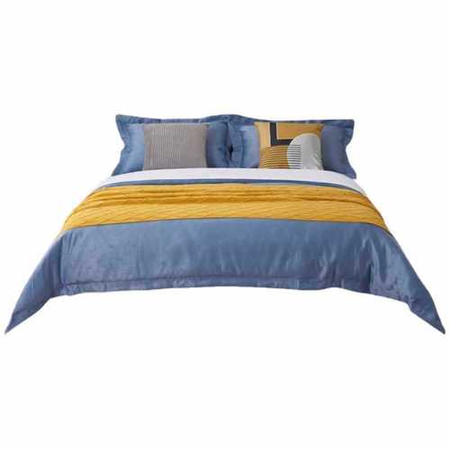 Showroom model room furniture matching bedding, light luxury Italian Hong Kong style simple soft furnishing six-piece bedding set wholesale