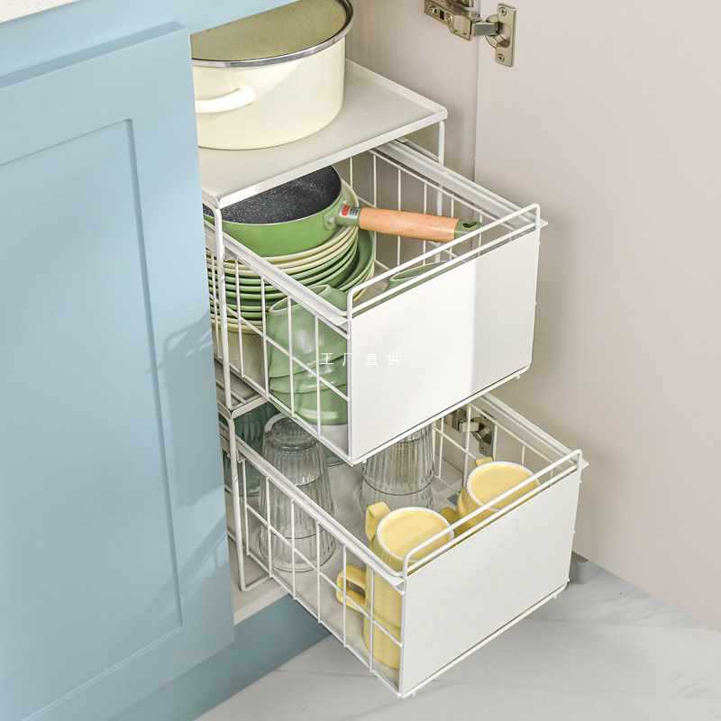 The debris storage basket baking tools in the cabinet