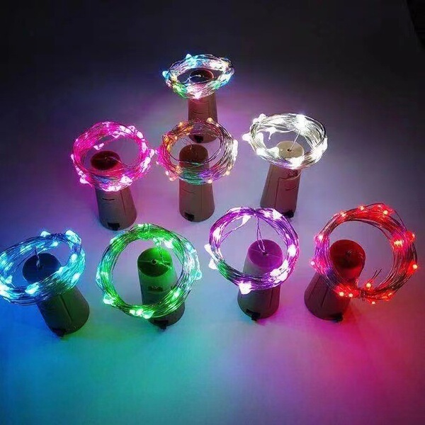 LED copper light string bottle plug light net red wine bottle lamp…