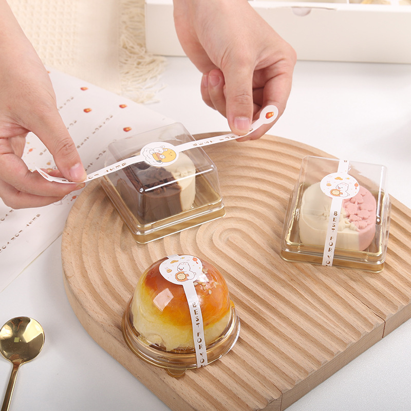 Nuevo Medio otoño pastel de Luna embalaje pegatinas yema de huevo crujiente sellado pegatinas reloj largo lindo conejo etiqueta Decoración