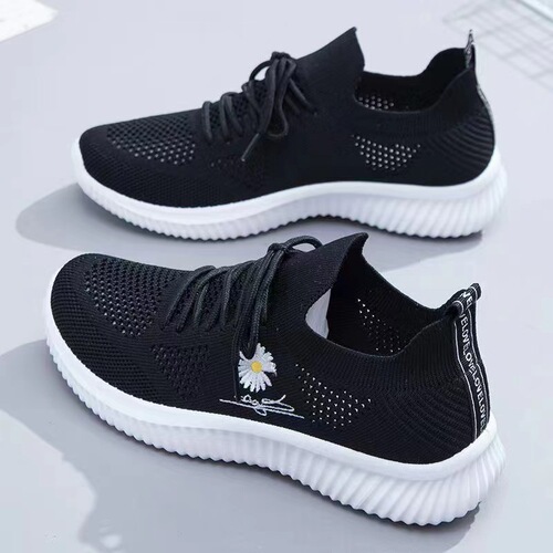 Women's Flyweave Small White Coconut Shoes Casual Sports Running Trendy Shoes for Girls  New Spring and Autumn Versatile