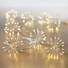 Manufacturer wholesale LED Fireworks Light Solar Dandelion Exploding Star Light String Christmas Copper Wire Light String USB Curtain Light